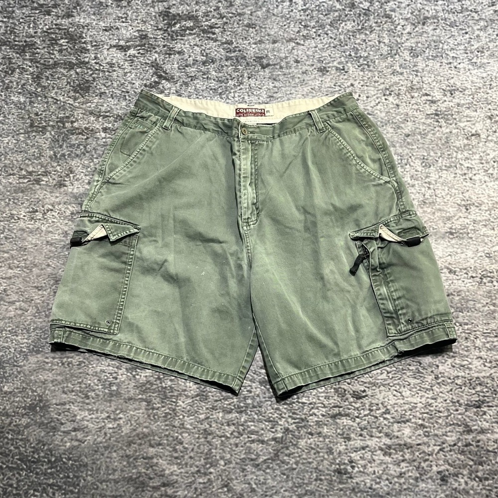 Vintage Coliseum Cargo‎ Shorts Mens 38 Green Y2K Utility Outdoor Skater